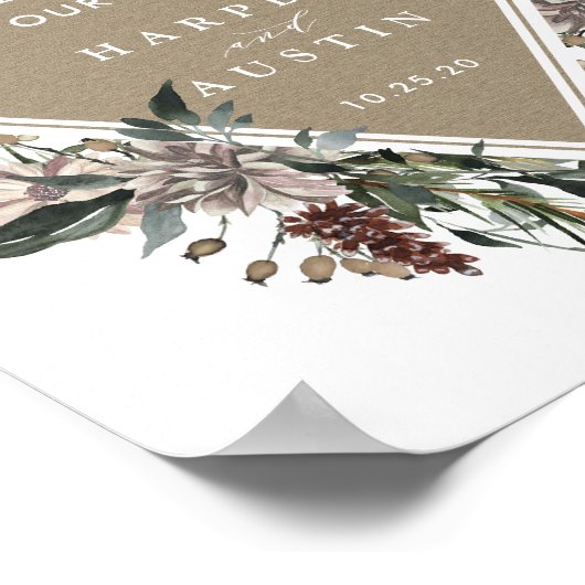 Rustikales Herbstfest - Begrüßungszeichen Poster (Ecke)