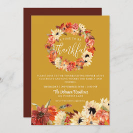 Rustikales Herbstfest Pumpkin Erntedank Dinner Einladung