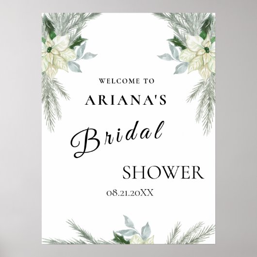 Rustikales Herbstfest - Winter-Hochzeitsszeichen Poster (Vorne)