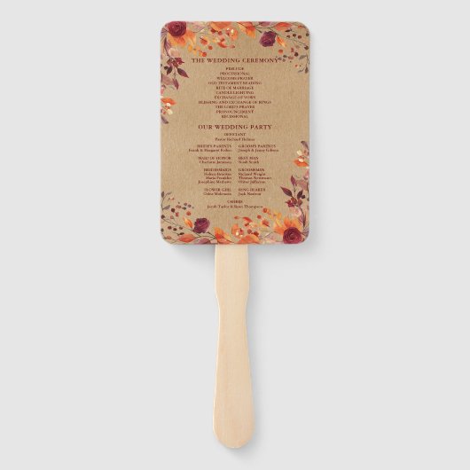 Rustikales Herbstfestival Fächer (Rückseite)