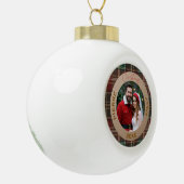 Rustikales Herbstkaromuster Keramik Kugel-Ornament (Links)