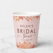 Rustikales Herbstkürbis-Brautparty Pappbecher (Rückseite)