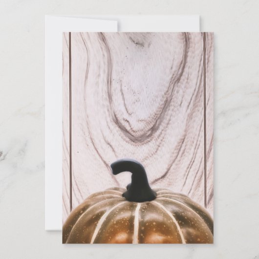 Rustikales Herbstkürbisfest Erntedank Abendessen Einladung (Rückseite)