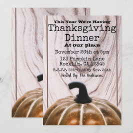 Rustikales Herbstkürbisfest Erntedank Abendessen Einladung