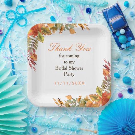 Rustikales Herbstlaub Brautparty Pappteller (Party)