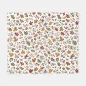 Rustikales Herbstlaub-Pilz-Waldmuster Fleecedecke (Vorderseite (Horizontal))