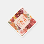 Rustikales Herbstlaub - Verlieb dich Serviette (Ecke)