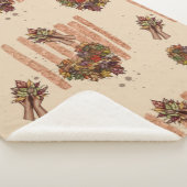 Rustikales Herbstleaves Herzmuster - Fall Vibes Sherpadecke (3/4)