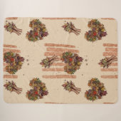 Rustikales Herbstleaves Herzmuster - Fall Vibes Sherpadecke (Vorderseite (Horizontal))