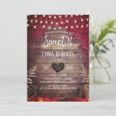 Rustikales Herbstleaves String Lights Barn Sweet 1 Einladung (Stehend Vorderseite)