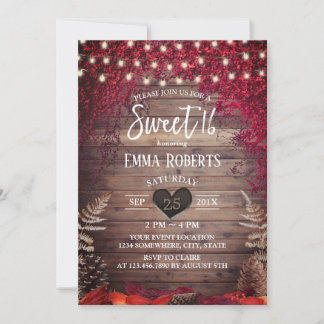 Rustikales Herbstleaves String Lights Barn Sweet 1 Einladung