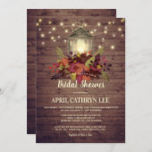 Rustikales Herbstleaves String Lights Brautparty Einladung (Vorne/Hinten)