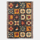 Rustikales Herbstmuster-Muster | Bauernhof Decke (Vorderseite Vertikal)