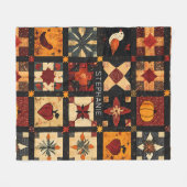 Rustikales Herbstmuster-Muster | Bauernhof Fleecedecke (Vorderseite (Horizontal))