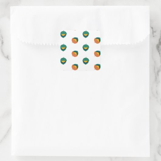 Rustikales Herbstmuster Quadratischer Aufkleber (Tasche)
