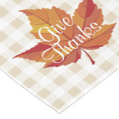 Rustikales Herbstorn Leaf & White Kariert Danke Kurzer Tischläufer (Ecke)