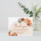 Rustikales Herbstpumpen Brautparty Dankeskarte (Stehend Vorderseite)
