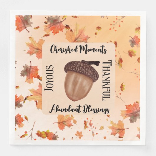 Rustikales Herbstsaison ThemenBaby Dusche Party Serviette (Vorderseite)