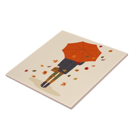 Rustikales Herbsttramchen Fliese (Seite)