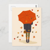 Rustikales Herbsttramchen Postkarte (Vorne/Hinten)