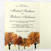 Rustikales Herbstwald Foto Dreifach Gefaltete Einladung (Innen Erste Seite)