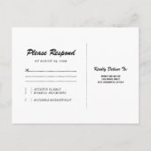 Rustikales Herbstwoodland Hochzeit RSVP Einladungspostkarte (Rückseite)