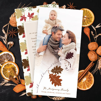 Rustikales Herbstzweig glücklich Thanksgiving-Foto Feiertagskarte
