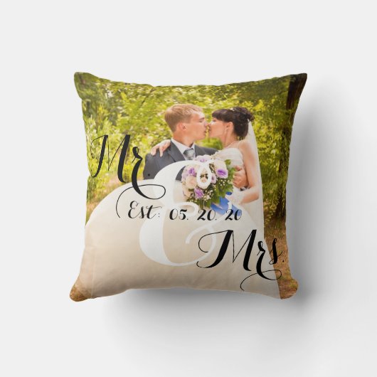 Rustikales Herrund Frauphoto | Wedding Kissen (Rückseite)