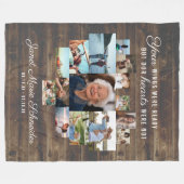 Rustikales Herz | 15 Foto Collage Memorial Blanket Fleecedecke (Vorderseite (Horizontal))