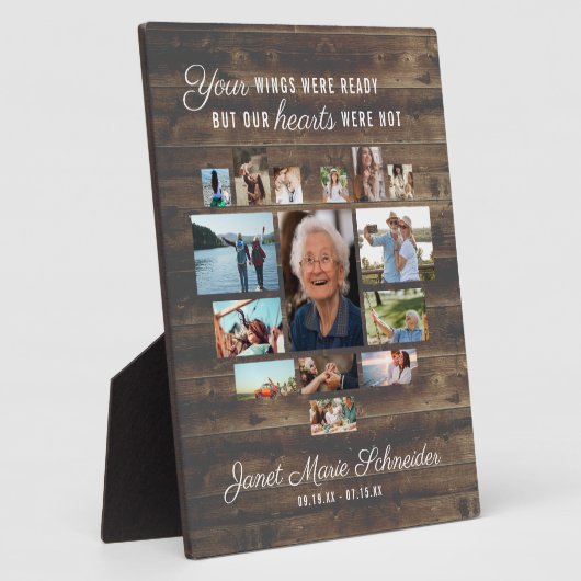 Rustikales Herz | 15 Foto Collage Memorial Plaque Fotoplatte (Seite)