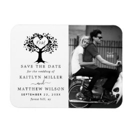 Rustikales Herz-Bäume Hochzeit Foto Save the Date Magnet