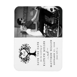 Rustikales Herz-Bäume Hochzeit Foto Save the Date Magnet