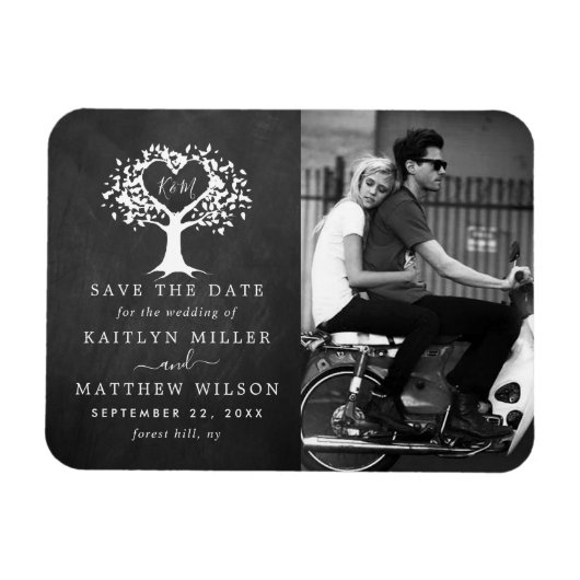 Rustikales Herz-Bäume Hochzeit Foto Save the Date Magnet (Horizontal)