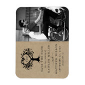 Rustikales Herz-Bäume Hochzeit Foto Save the Date Magnet (Vertikal)