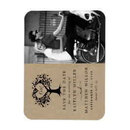 Rustikales Herz-Bäume Hochzeit Foto Save the Date Magnet