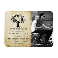 Rustikales Herz-Bäume Hochzeit Foto Save the Date