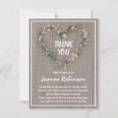 Rustikales Herz | Beerdigung Dankeskarte (Vorderseite)