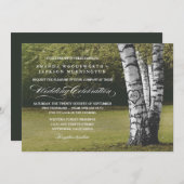 Rustikales Herz Birch Tree Hochzeitseinladungen Einladung (Vorne/Hinten)