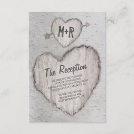 Rustikales Herz Birch Tree Hochzeitsempfang Begleitkarte