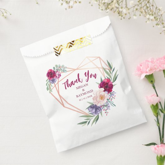 Rustikales Herz Burgund & Blush | Danke Hochzeit Geschenktütchen (Versiegelt)