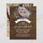 Rustikales Herz FOTO Lila Blue Floral Country Stal (Vorne/Hinten)