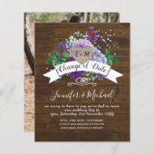 Rustikales Herz FOTO Lila Blumenwechsel (Vorne/Hinten)