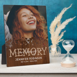 Rustikales Herz-Gedächtnis-Foto Fotoplatte