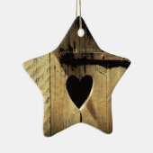 Rustikales Herz geschnitzter Holztür-rostiger Keramikornament (Rechts)