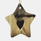 Rustikales Herz geschnitzter Holztür-rostiger Keramikornament (Links)