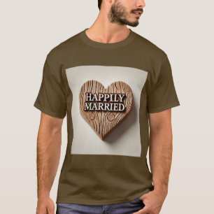 Rustikales Herz glücklich Verheiratet Mens Tshirt