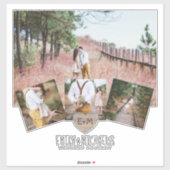 Rustikales Herz Hochzeitreise Flitterwochen Aufkleber (Blatt)