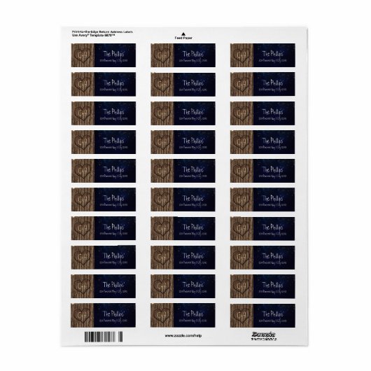 Rustikales Herz in Tree Night Address Labels gemei (Vorne)