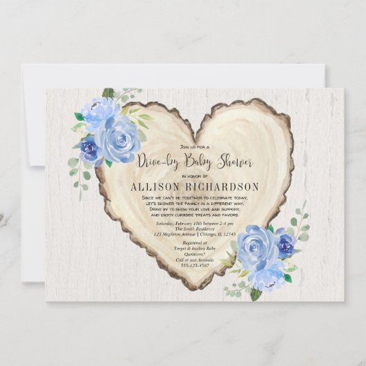 Rustikales Herz-Kreislauf-System mit Kinderdusche Einladung (Vorderseite)