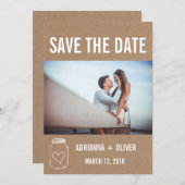 Rustikales Herz Mason Jar Save the Date Couple Fot (Vorne/Hinten)